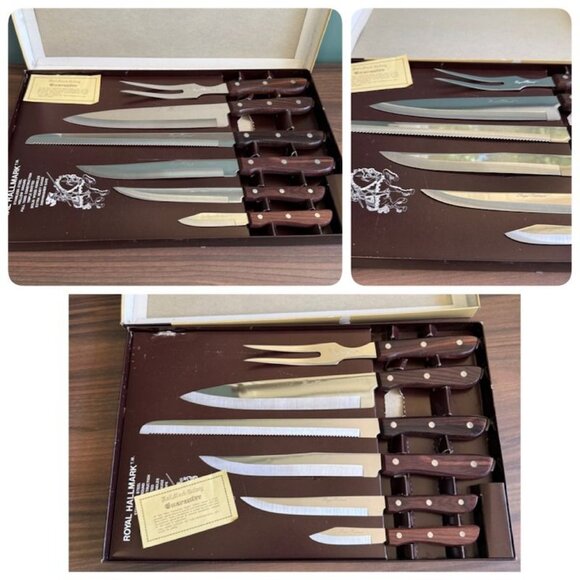 Vintage Royal Hallmark Professional Stainless Steel Cutlery Set 7-Piece Knives F - Picture 5 of 11